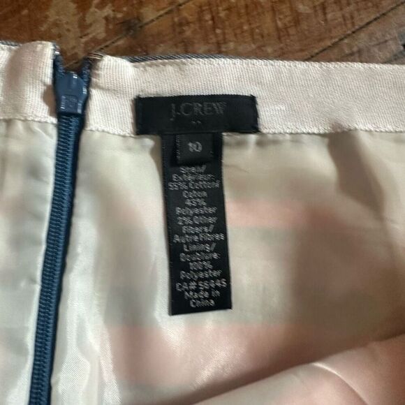 J Crew rainbow metallic striped business casual 10 skirt - Picture 2 of 3